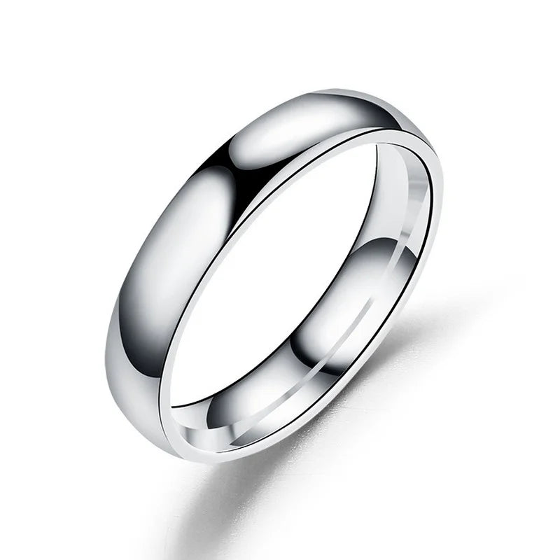 Maxy Simple 6mm Titanium Ring Women Men Prevent Allergy High Polished Wedding Rings Stainless Steel Couple Finger Jewelry Gifts