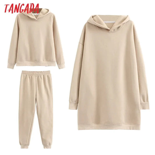 Maxy Tangara Winter Family Set Kids Costume Oversized Top Pocekt Women 100% Cotton Fleece Hoodies Sweatshirt Dress 6L50