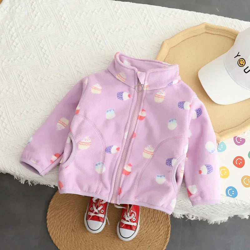 New Autumn Winter Fashion Children Girl Clothes Baby Jacket Kids Cute Thick Coat Toddler Casual Cotton Costume Infant Sportswear