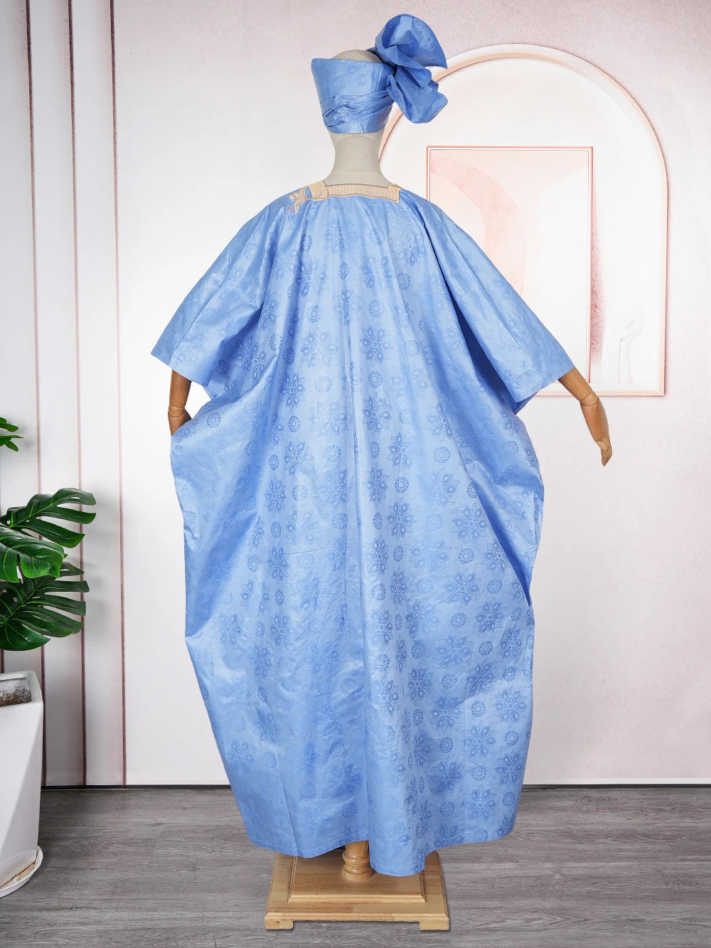 Maxy Traditional Bazin Dresses for Women Plus Size Muslim Wedding Party Evening Gown Dashiki Embroidery Robe Africa Clothing