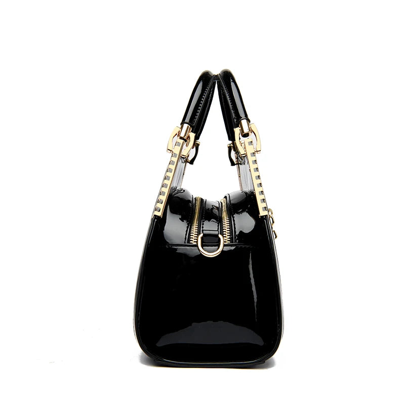 Maxy High Quality Patent Leather Three Layers Women Shoulder Bags Luxury Designer Messenger Casual Tote Bag Large Capacity Hand bags