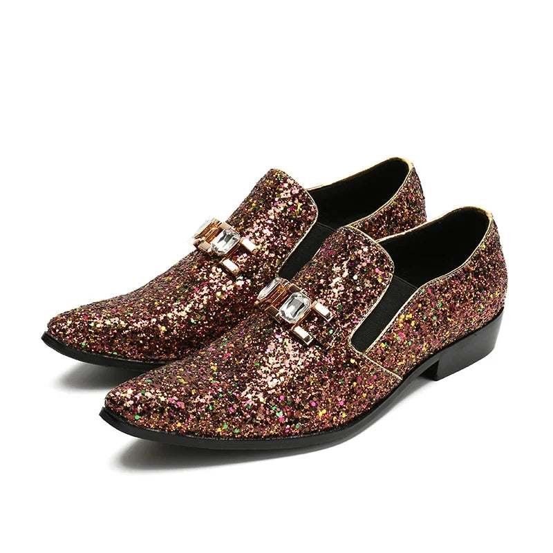 Maxy Italian Luxury Pointed Toe Banquet Shoes Leisure Big Size Slip on Dress Shoes Classic Cow Leather Man Wedding Party Formal Shoes