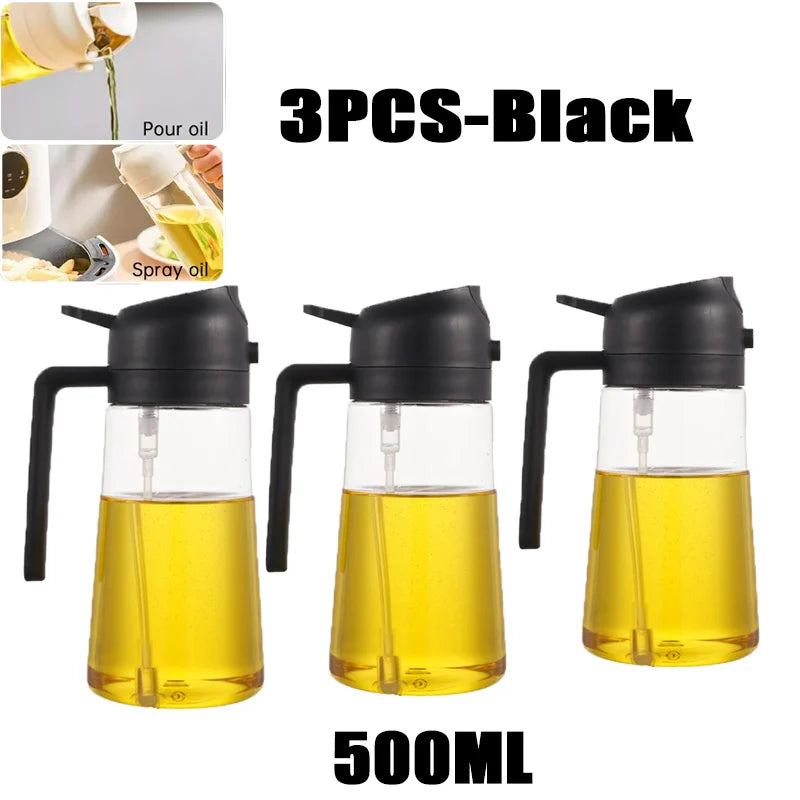 Maxy 200/300/500ml Oil Spray Bottle BBQ Cooking Olive Oil Sprayer Plastic Baking Oil Spray Empty Bottle Vinegar Bottle Or  Oil brush