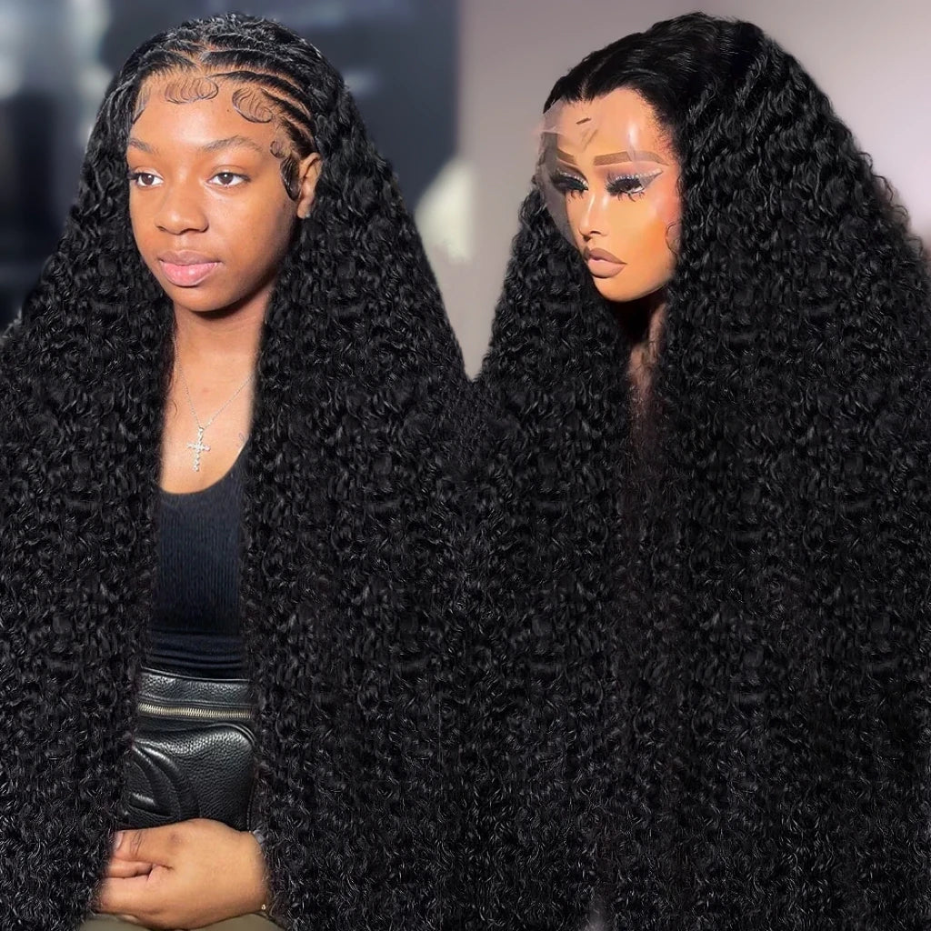 Maxy Natural Deep Wave Long Curly Jet Black Human Hair Wig 13x4 13x6 HD Lace Frontal 7x6 Lace Front Max-lace Hair Wigs For Women