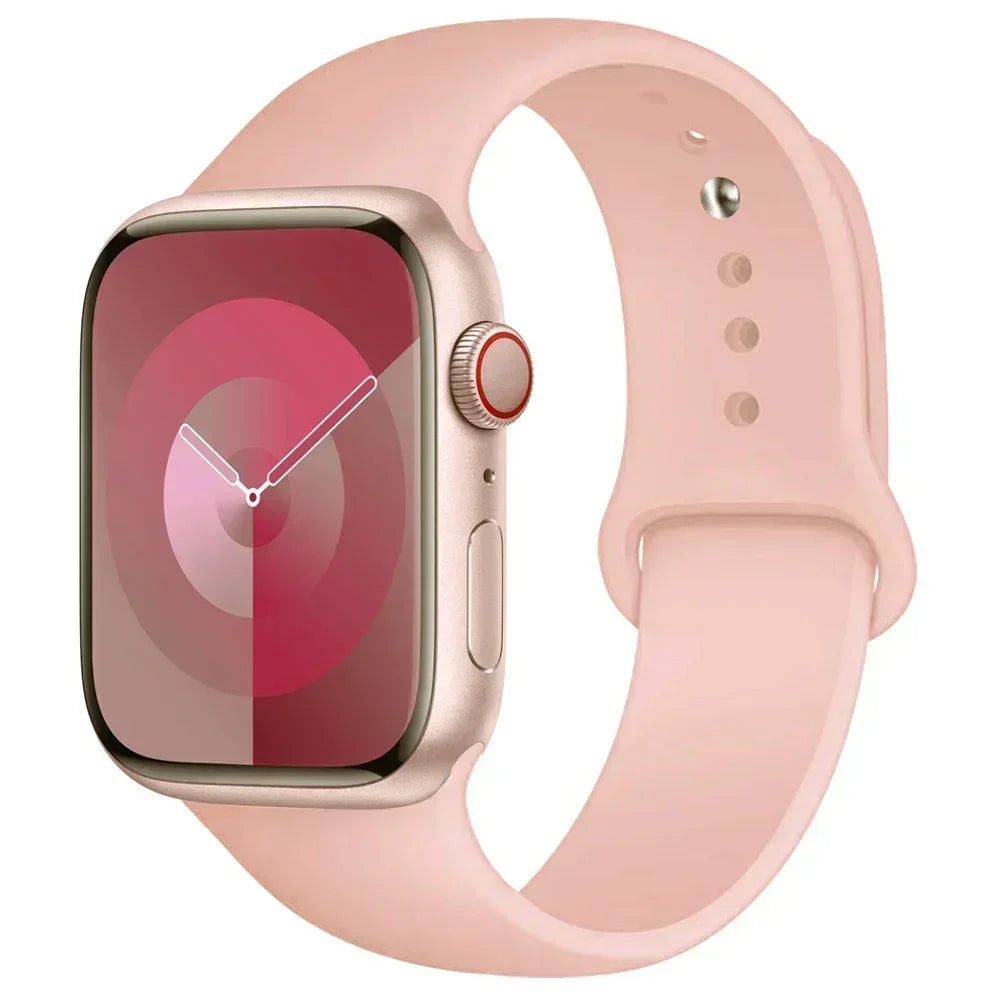 Maxy Silicone Band For Apple Watch strap 44mm 45mm 40mm 41mm 42-46mm sport bracelet iwatch series 8 7 6 5 4 9 10 11 SE-Ultra 2/3 49mm