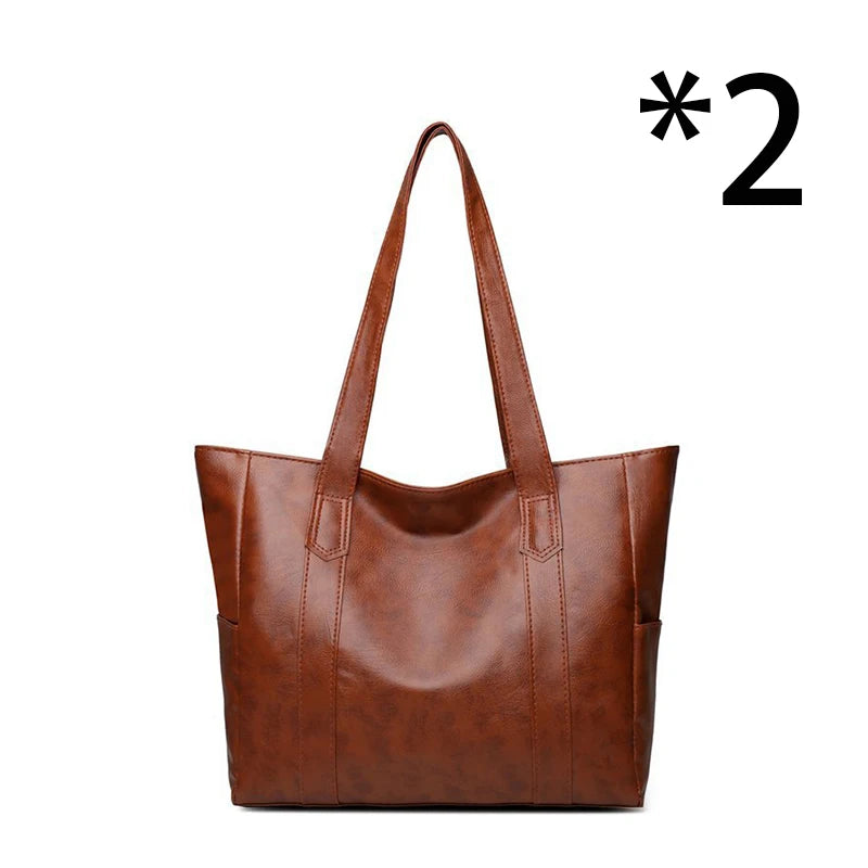 Maxy Vintage Large Capacity Tote Bag, Retro Vegan Shoulder Bag, Women's Casual Handbag For Commute