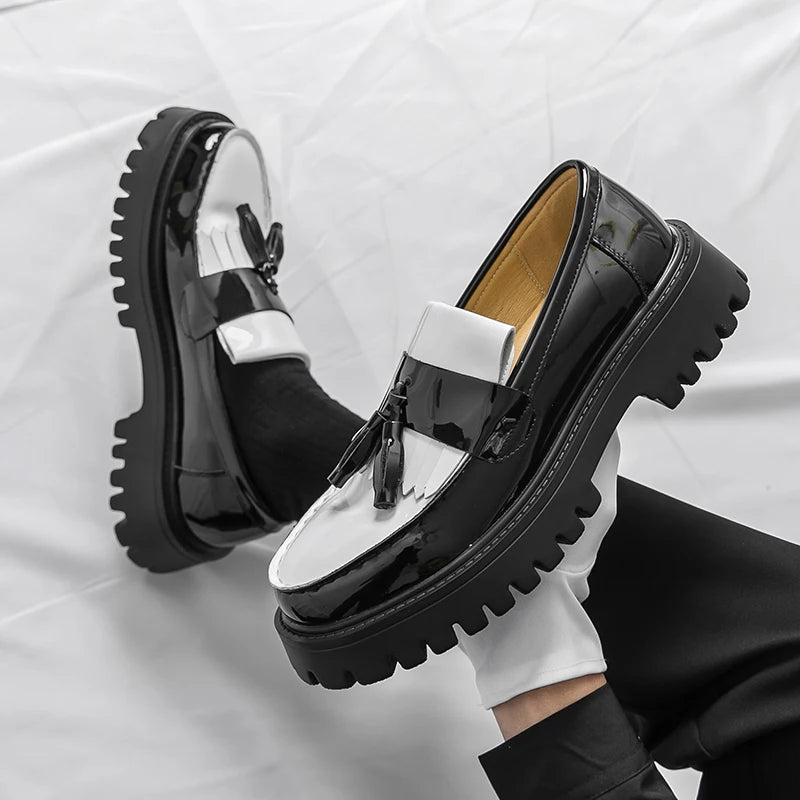 Vissco New Casual Business Shoe for Men Outdoor Wear-Resistant Trendy All-match Thick Bottom Fashion Dress Men's Shoes Four Seasons