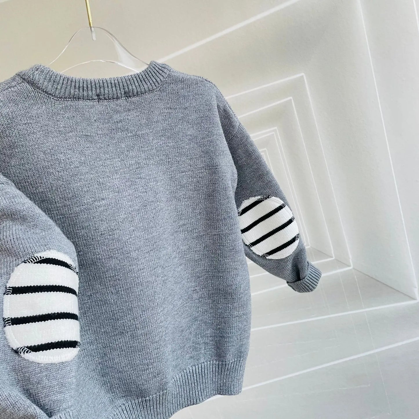 Maxy Baby Kids Sweater Patchwork Long Sleeve Fashion Big Boy Outfit O-Neck Knitted Clothes for 3-13T Autumn Fall Girl Toddler Outfits