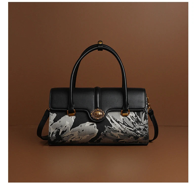 Maxy Real leather women's bag, new style, large capacity hand-held women's bag, high-quality luxury fashion mommy bag