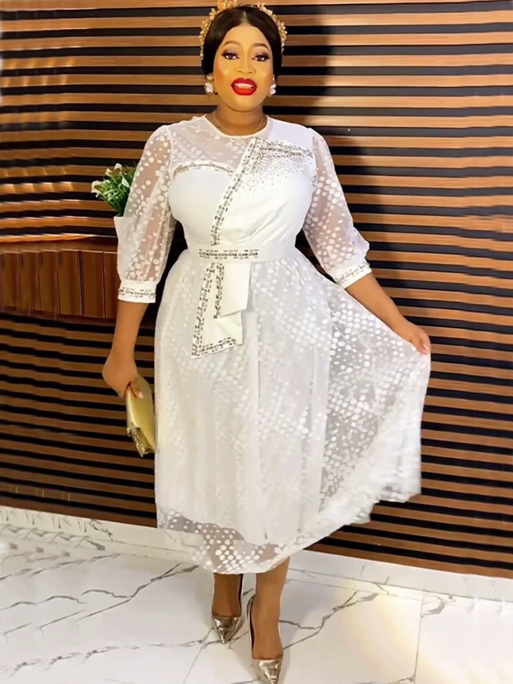 Amay Plus Size African Party Dresses for Women New Fashion Dashiki Ankara Lace Wedding Gowns Elegant Turkey Dress