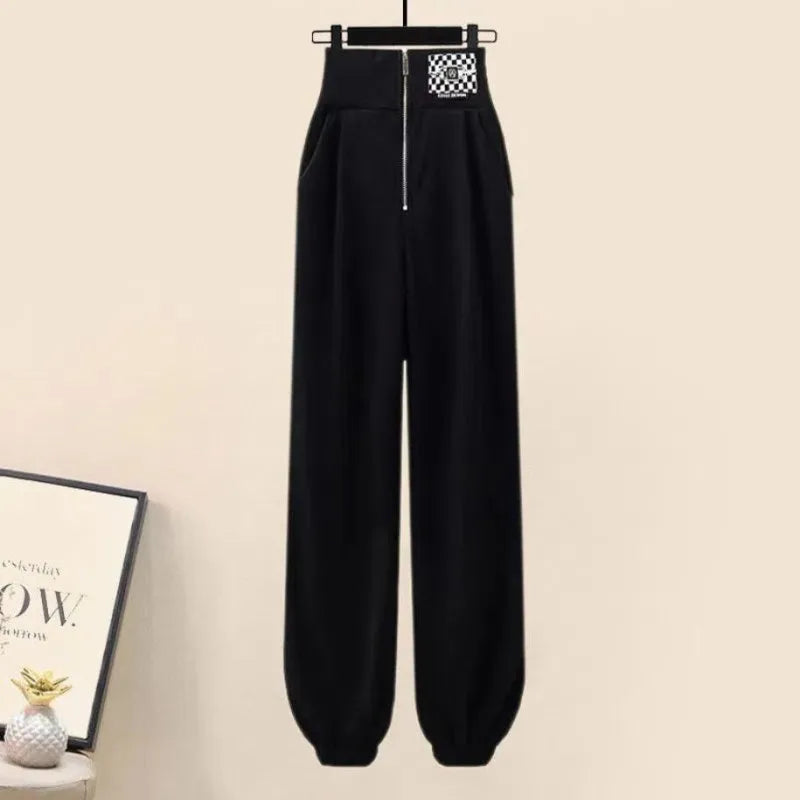 Maxy Korean Elegant Sportswear Suit Women's Spring Autumn Fashion Short Sweater+Suspenders+Pants Three Piece Female Tracksuit Set
