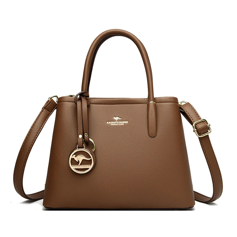 Maxy 3 Layers Large Capacity Women Tote Bag Soft Leather Luxury Handbags Women Bags Designer Solid Color Crossbody Bag Hand Bags