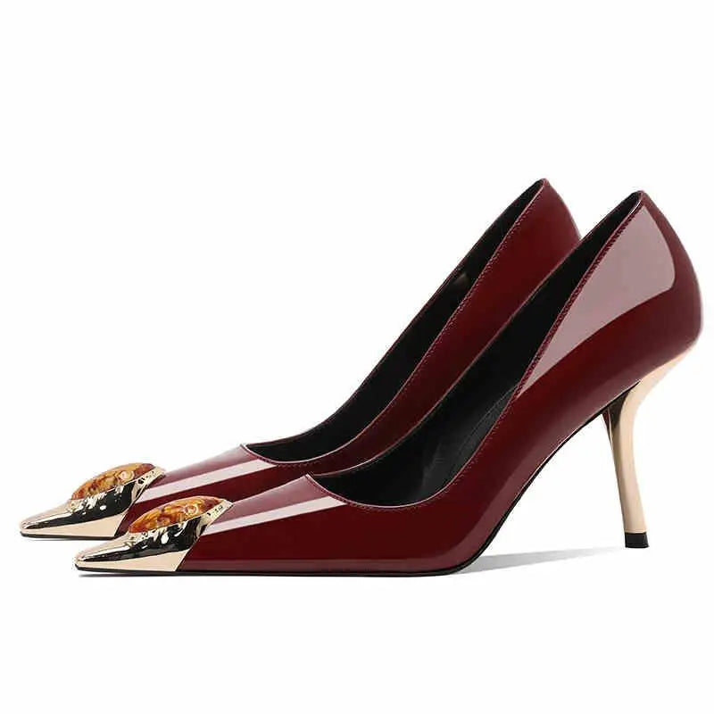 Visco Woman shoes New Star Style elegant Women's High Heels Brand Pumps Pointed Toe Rhinestones Fashion Party Prom Ladies Shoes