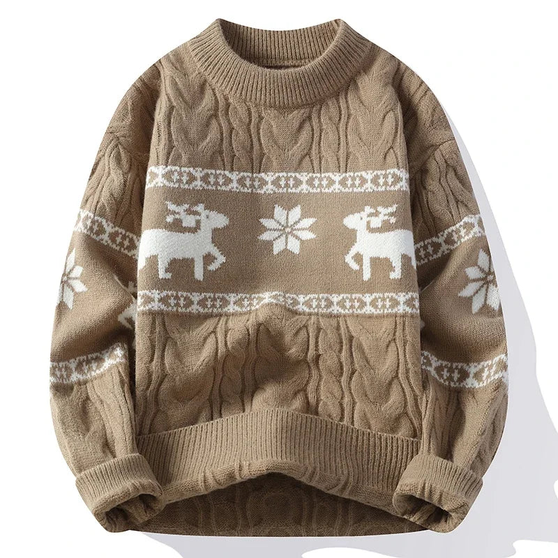 Maxy 2024 New Fall Winter High End Luxury Cashmere Sweater Men Thick Warm Men's Sweaters with Deer Christmas Jumper