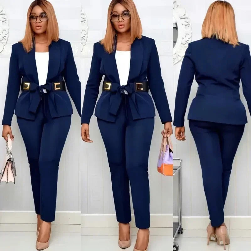 Maxy 2 Piece Set Africa Clothes African Fashion Suit Top and Trousers Super Elastic Party Plus Size For Lady
