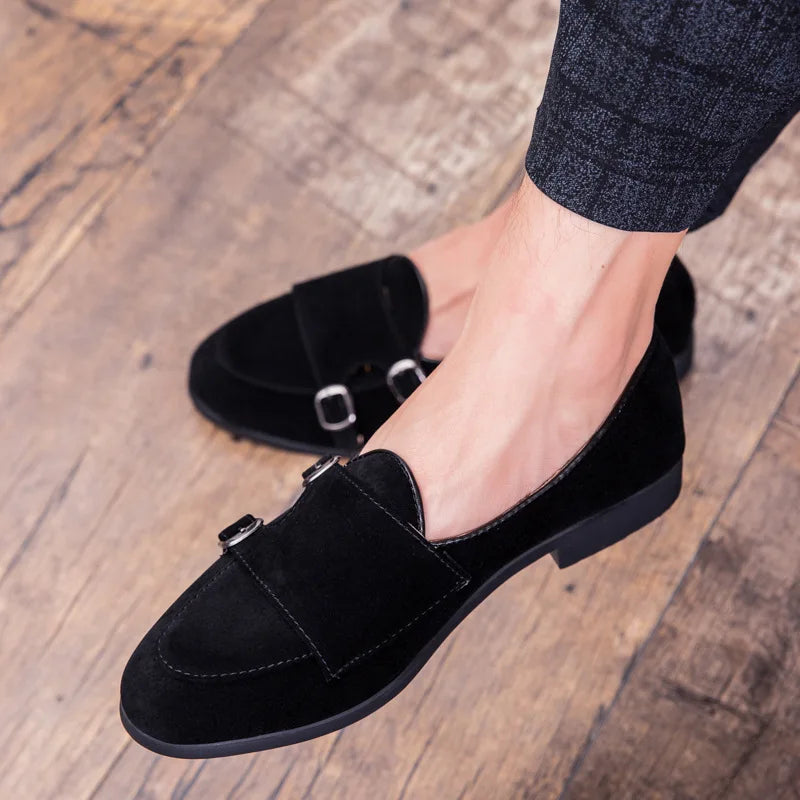 Amay Double Monk Strap Shoes Brown Dress Loafers Men Dress Shoes Italian Wedding Dress Coiffeur Office Shoes Men Formal Dress