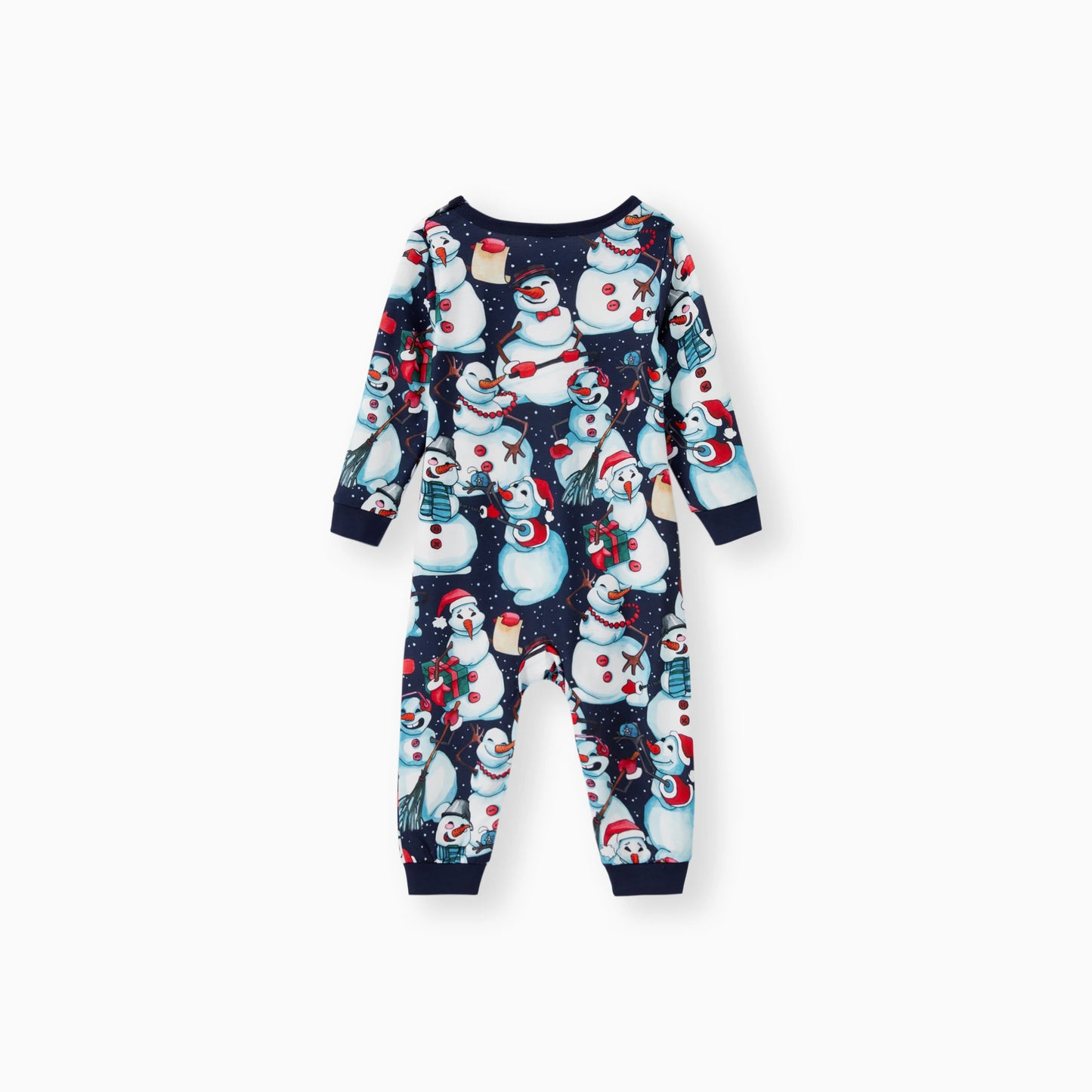 PatPat Christmas Pajamas Sets Family Matching Henley Neck Long Sleeves Snowman Pattern