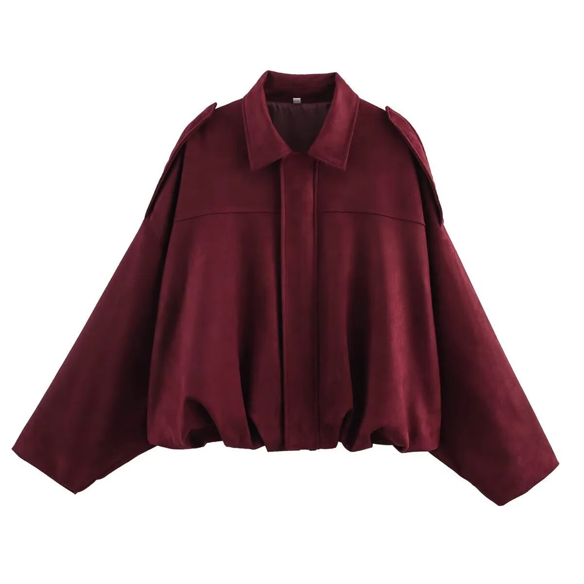 Maxy Women's Army Elegant Bomber Jackets Coats Fashion Turn-down Collar Long Sleeve Loose Coats Vintage Female Outerwear Chic Tops