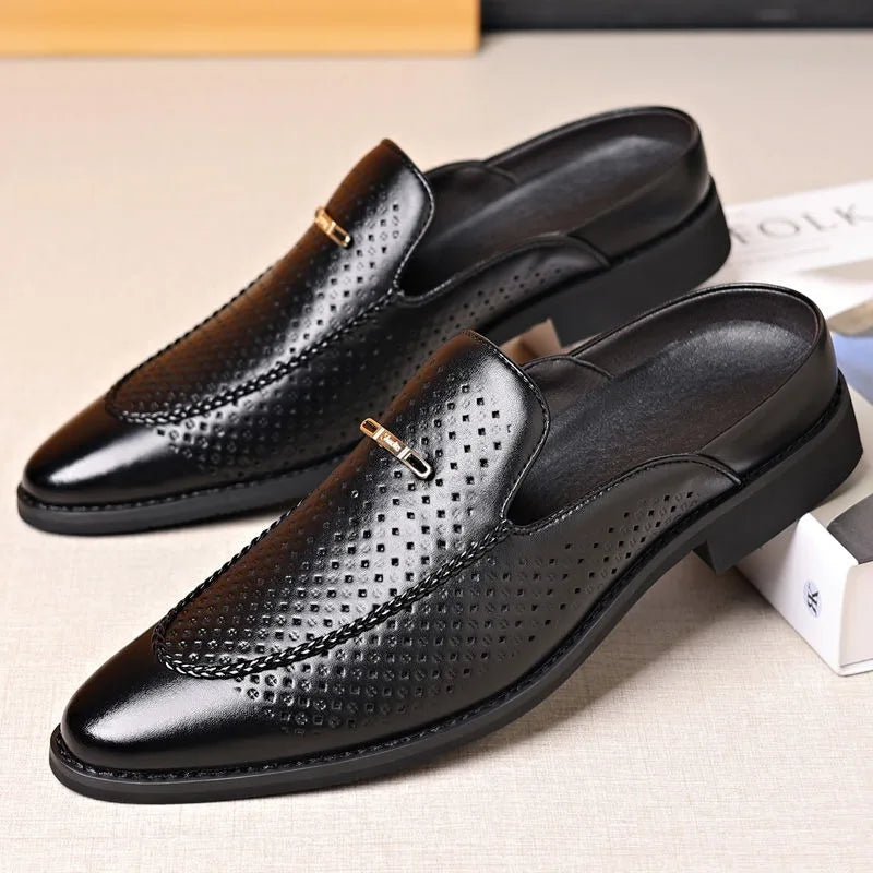Visco half shoes dress mules for man loafers' luxury shoe suit formal slippers for man casual business man slippers outdoor mules homme