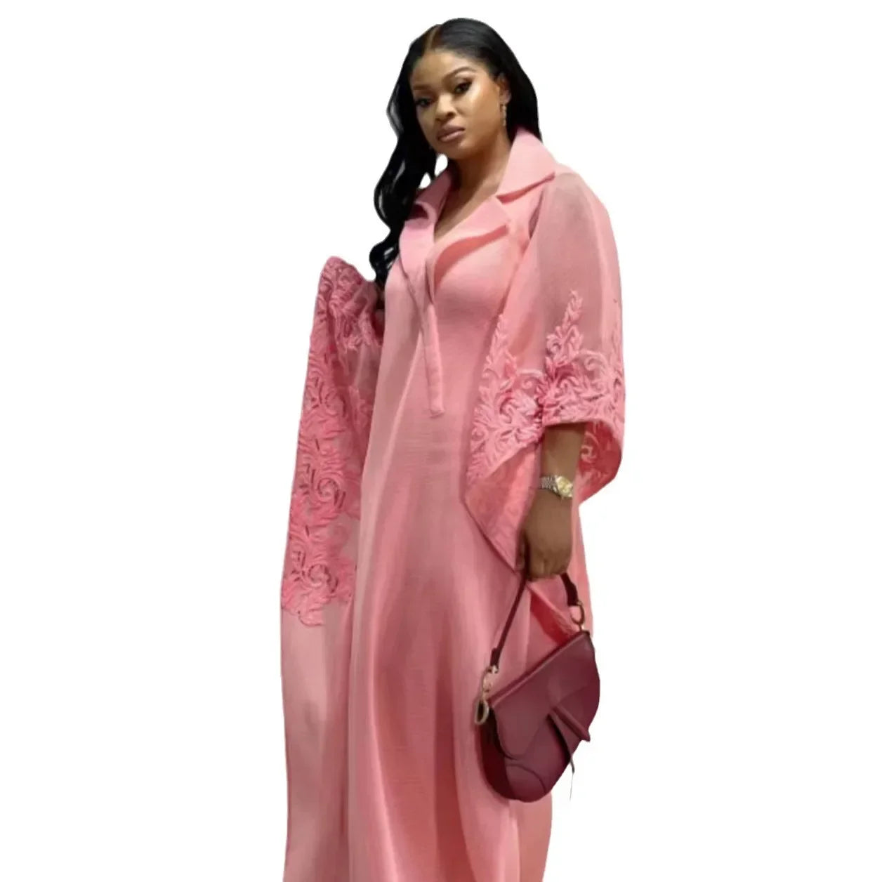 Maxy Elegant African Party Evening Dresses for Women 3/4 Sleeve Plus Size Long Maxy Dress Gowns Dashiki Clothing