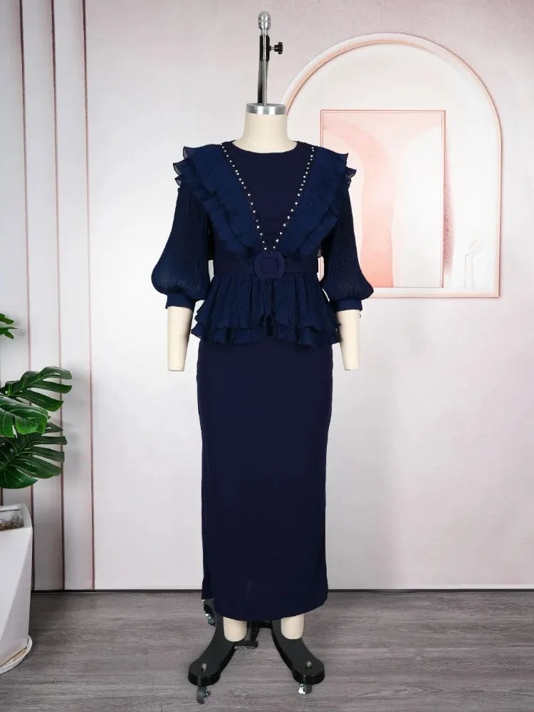 Maxy Elegant plus Size Long Dress Autumn Fashion Turkey Wedding Party Evening Gown for Ladies Women's Clothing