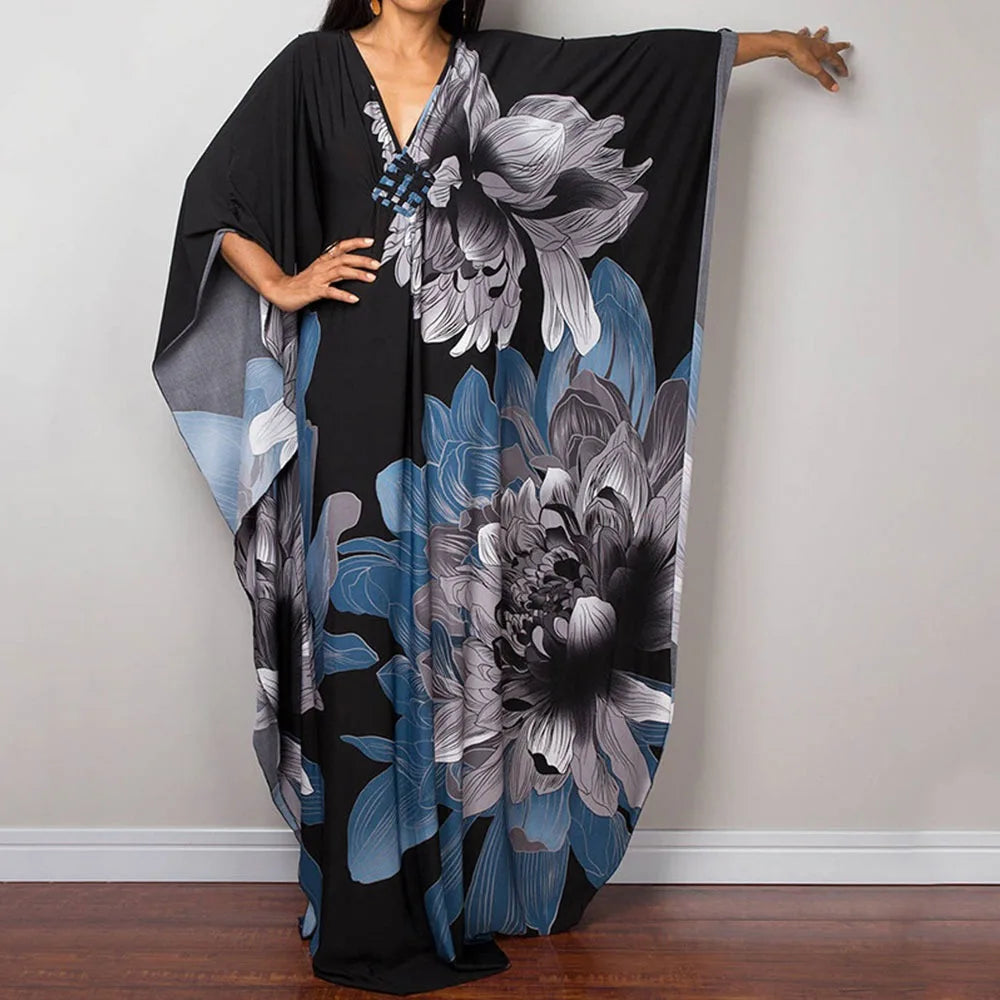 Maxy Long Dress Summer Sunscreen Smock Casual Loose Swimsuit Cover Up Dress Vacation Bathing Suit Bikini Cover-Ups for Women