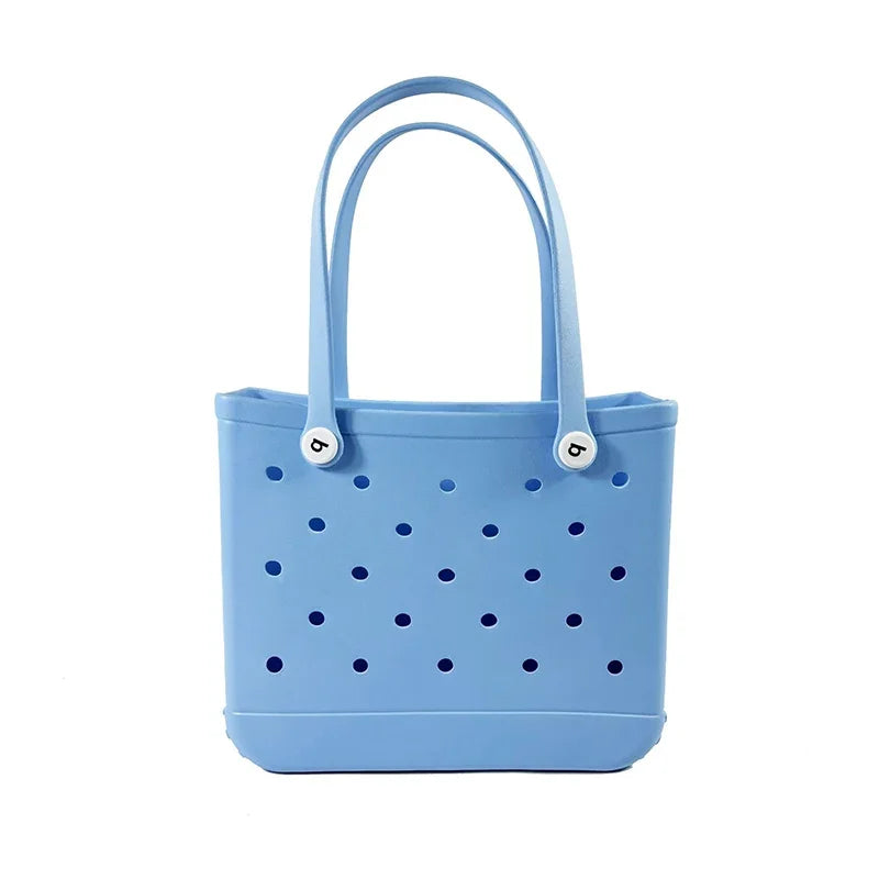 Maxy EVA Beach Tote Bag Large Waterproof Handbag with Holes for Pool Travel Picnic Outdoor Storage Washable Sandproof Shoulder Bag
