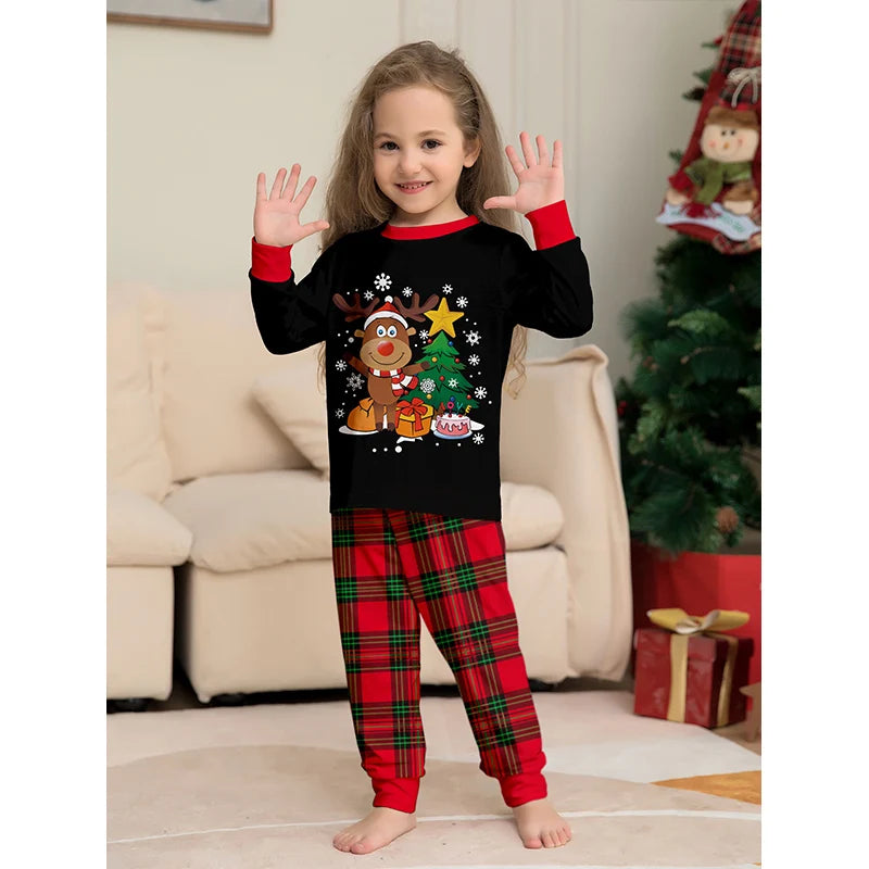 Maxy Christmas Outfit Pajamas Family Matching Adult Kids News Xmas Pyjamas Clothes Set Baby Rompers Casual Sleepwear Family Look