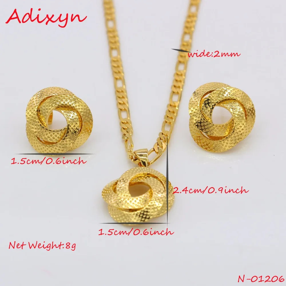 Maxy Light  Dubai Necklace/Earrings/Pendant Jewelry Set for Women/Girls/Kids Fashion Metal Jewelry Gifts N01206