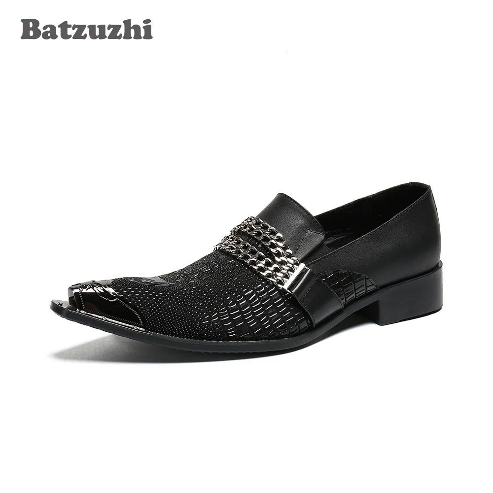Amay Italian Type Men Shoes Pointed Toe Black Formal Leather Dress Shoes Zapatos Hombre Slip-on Business Party Shoes Men!