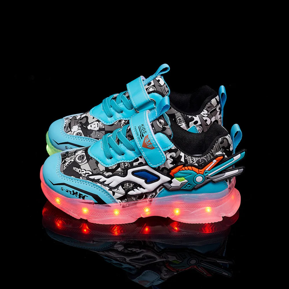 Maxy Boys & Girls Children LED Shoes Fashion Toddlers Lighted Sports Casual Little & Big Kids Sneakers USB Charger Size 22-38