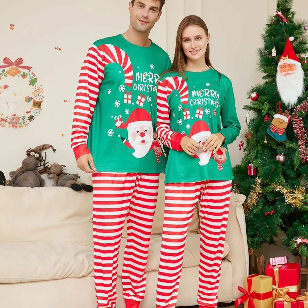 Maxy Christmas Family Matching Pajamas Nightwear Family Matching Outfits Xmas Sleepwear Long Sleeve Tops+Pants Pyjamas Set