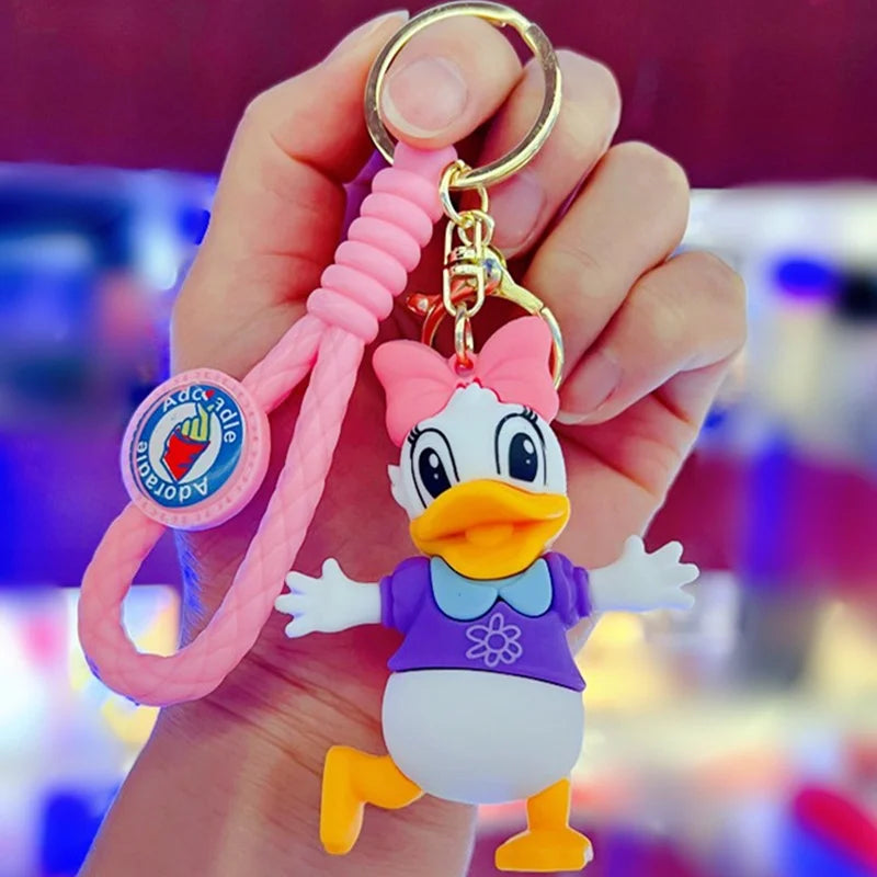 Maxy Anime Disney Figure Villain Maleficent The Evil Queen Cruella Silicone Keychain Bag Key Ring Pendant Children Toy Birthday Gifts