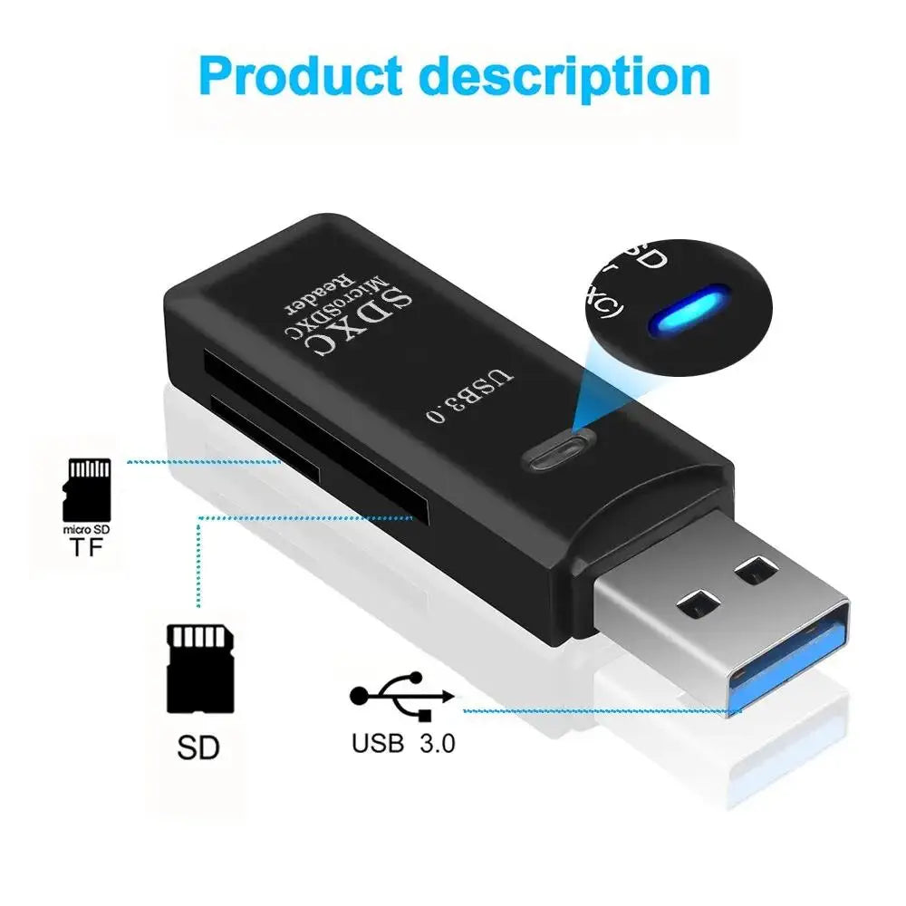 Maxy 2-in-1 Multi Functional USB 3.0 Card ReaderMicro SD TFMemoryCardReaderUSBFlashDrive CardreaderAdapter For PCLaptops Accessories