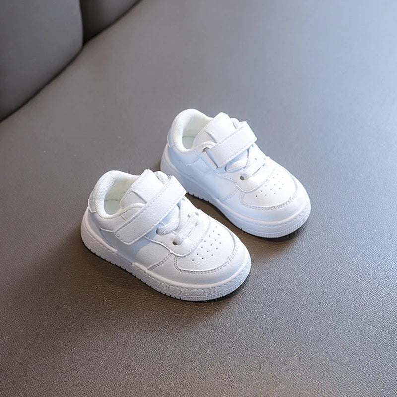 Maxy New Spring/Autumn Baby Walkers Shoes Soft Comfortable Toddler Shoes Rubber Non-Slip Boy Girl White Infant Sneaker