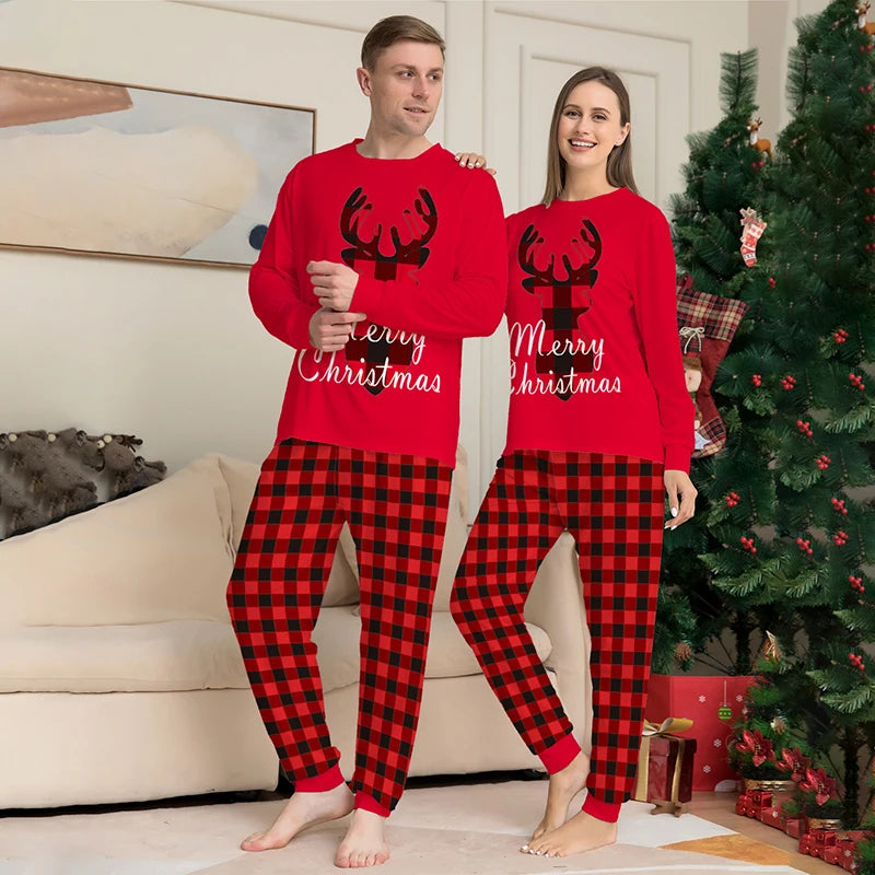 Maxy Winter Red Top+Pant Family Christmas Pajamas Xmas Pjs Men Women Kids Baby Dog Pyjamas Sleepwear Sets Matching Outfit Z934