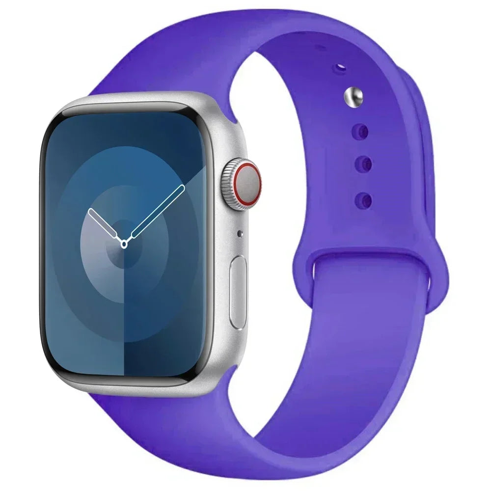 Maxy Silicone Band For Apple Watch strap 44mm 45mm 40mm 41mm 42-46mm sport bracelet iwatch series 8 7 6 5 4 9 10 11 SE-Ultra 2/3 49mm