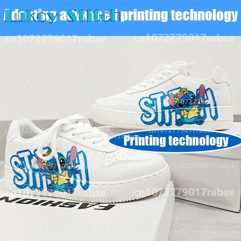 Amay Mickey Mouse couple Minnie Shoes Male Platform Sneakers Fashion Women kateboarding 3D graffiti Casual shoes Christmas present