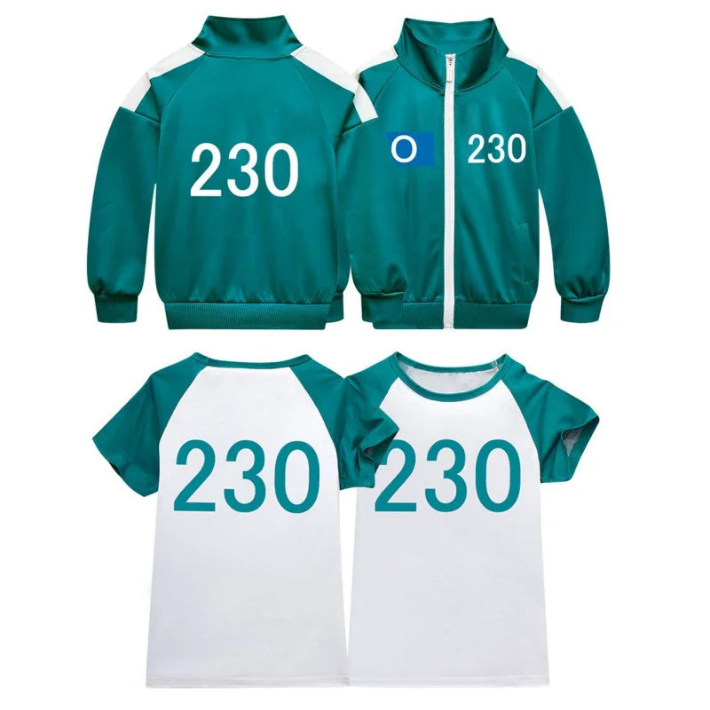 Maxy New Kids Customized Calamari Games 2 Clothes T-shirt 230 Children Tracksuit Boys Girls Tops Carnival Party Halloween C