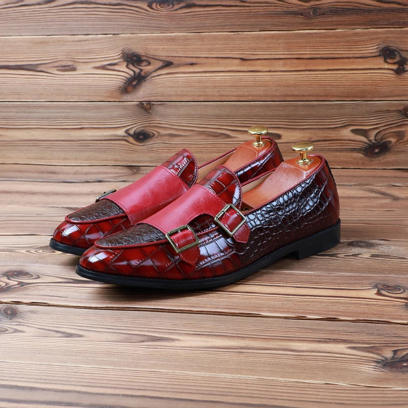 Amay New Spring Fashion British Men Casual Shoes Crocodile Designer Formal Dress Leather Shoes Business Work Loafers Italian Wedding