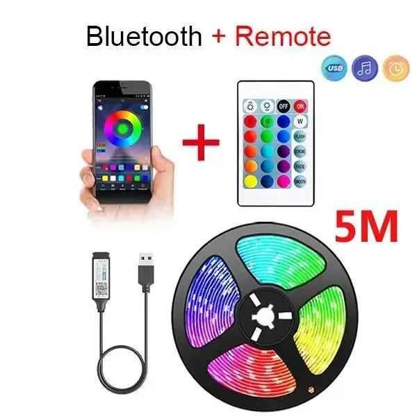 Maxy Color RGB 5050 LED Bar Light Bluetooth Application Control Chasing Effect Flexible Light With Diode And TV Backlight Room Decora