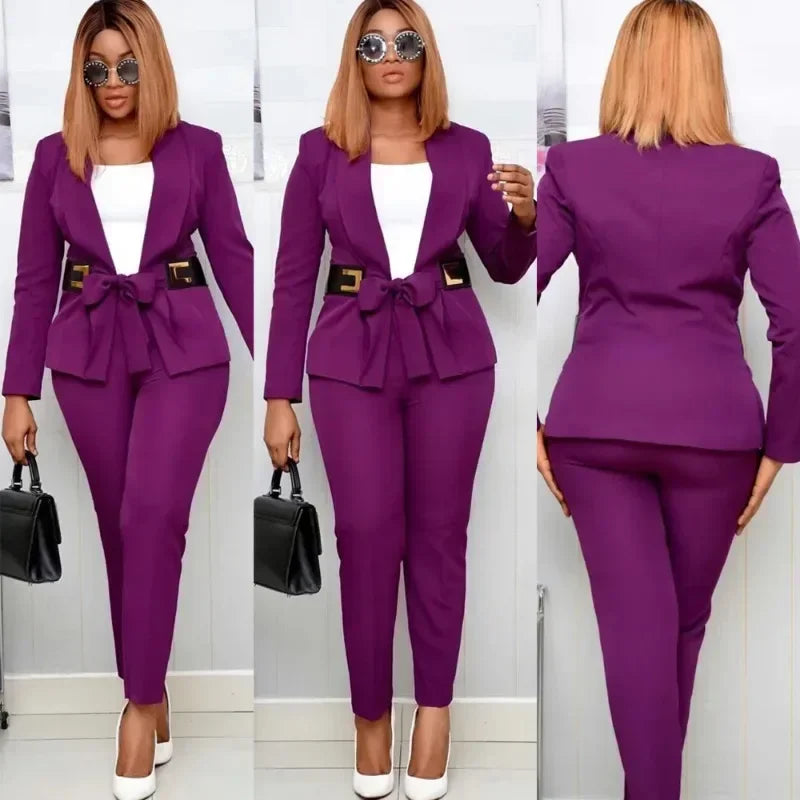 Maxy 2 Piece Set Africa Clothes African Fashion Suit Top and Trousers Super Elastic Party Plus Size For Lady