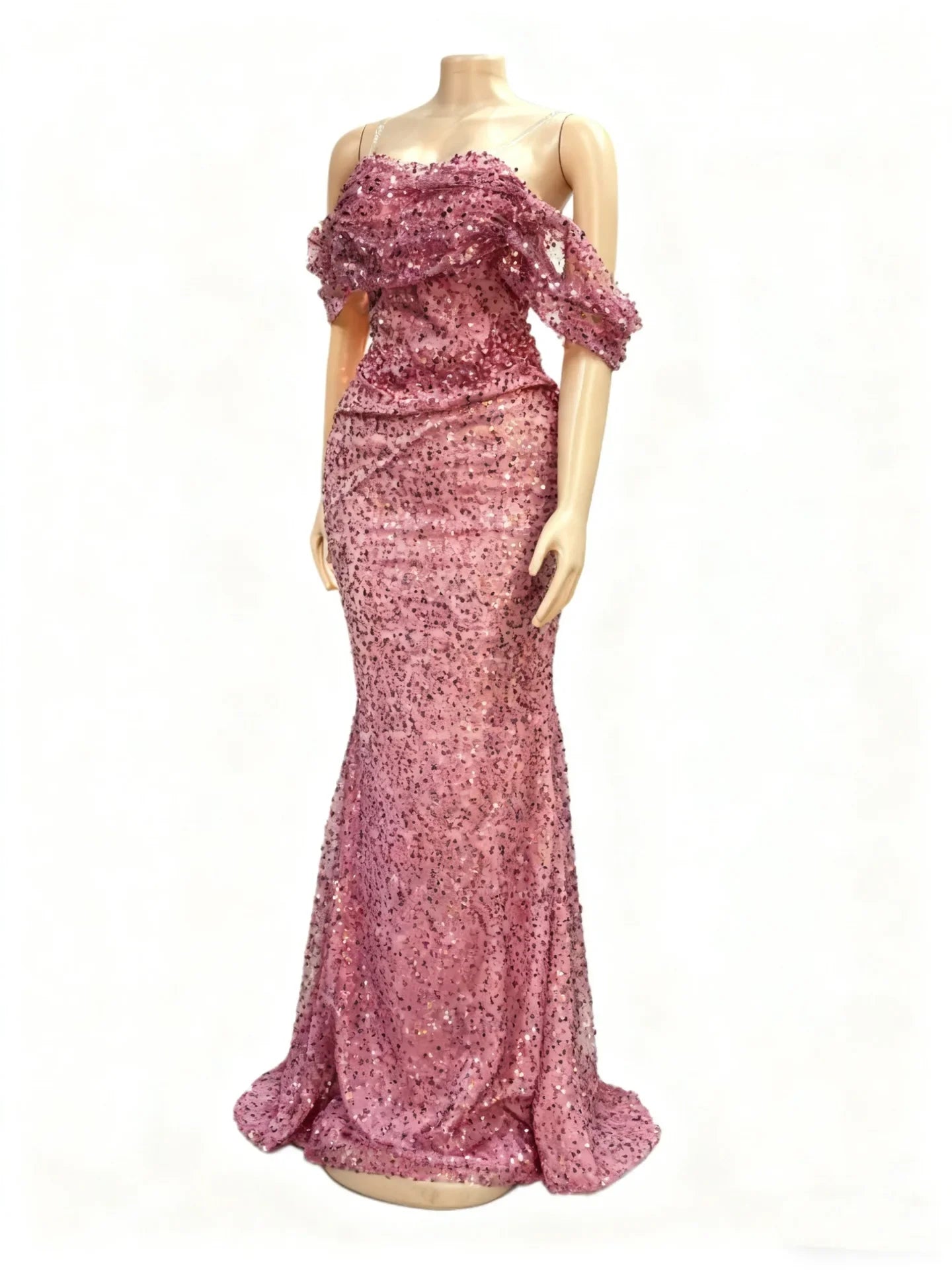 Maxy Plus Size Evening Dresses for Women African Luxury Sequin Gown Elegant Wedding Party Long Dress Ankara Ladies Clothing