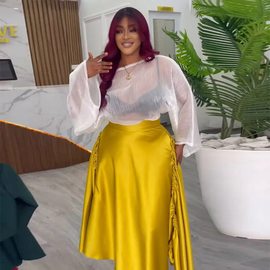 Amay Summer Clothes for Women 2 Piece Sets Tops and Skirts Suits Dashiki Ankara Outfits Gown Plus Size Wedding Party Dresses