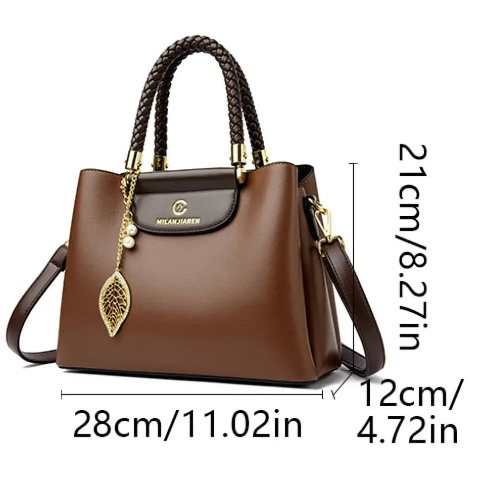 Maxy Genuine Soft PU Leather Handbags for Women Vintage Shoulder Tote Bag Luxury Designer Ladies Large Capacity Purse Bags Sac A Main