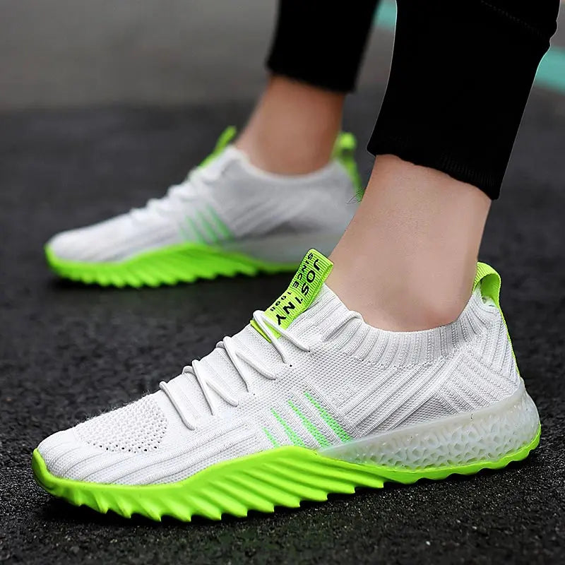Plus Size Light Weight Air Mesh Men Sport Shoes Women Sneakers Man Black Orange Breathable Running Shoes Men's Sports Gym D-436