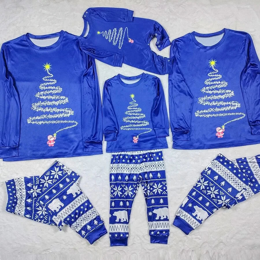 Maxy Christmas Family Matching Outfits Polar Kids Pajamas Sets Xmas Pj's Clothes