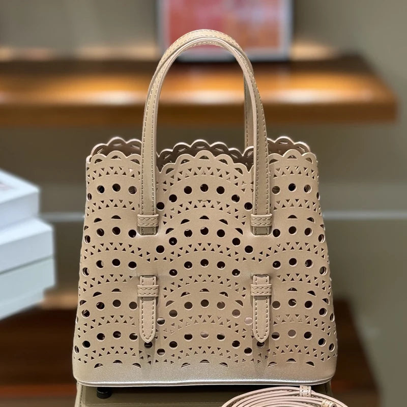 Maxy Custom Initials Genuine Leather Tote Bags For Women Luxury Designer Handbags Purses 2025 New In Cowhide Hollow Underarm Shoulder