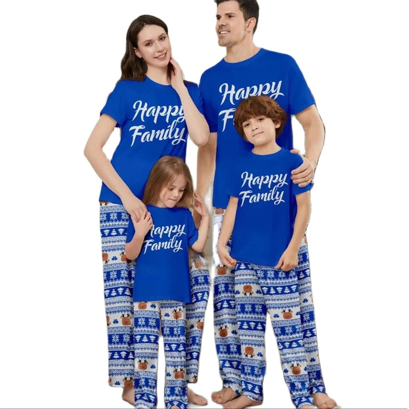 Maxy Short Sleeve Christmas Family Matching Pajamas Sets Xmas Daddy Mommy and Me Pj's Clothes Father Mother Kids Baby Sleepwear 2024