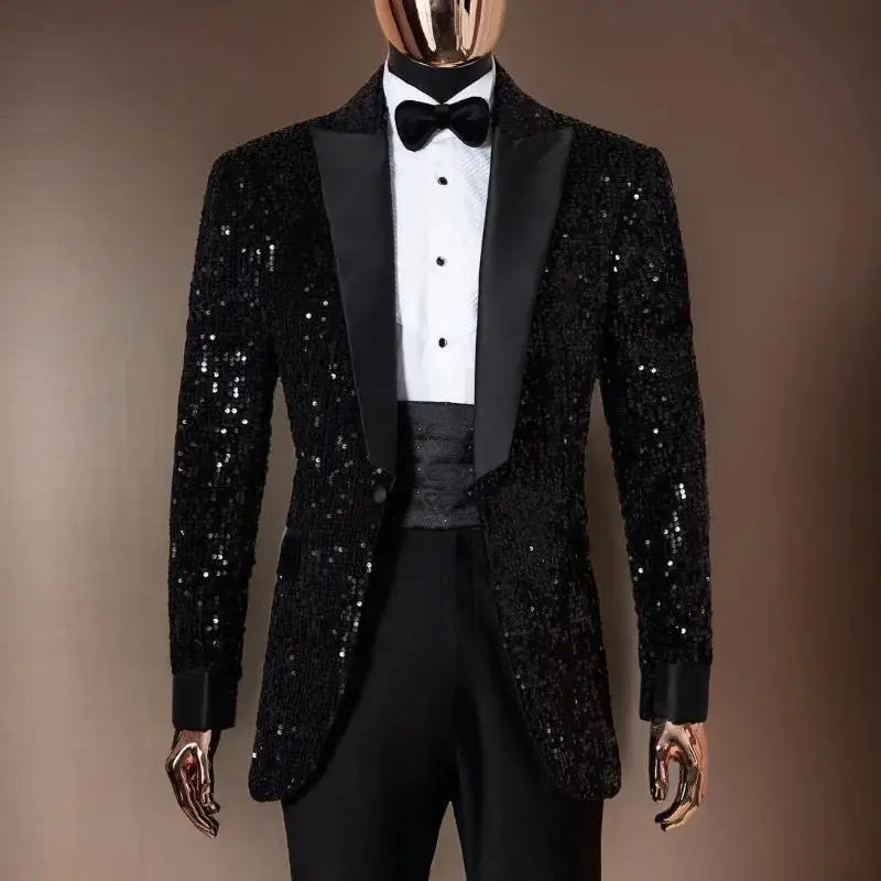 Visco Blazer Suit for Men 2 Piece Outfit Set Suits High Quality 2024 Pants Men's Clothing Fashion Tuxedo Jackets coats